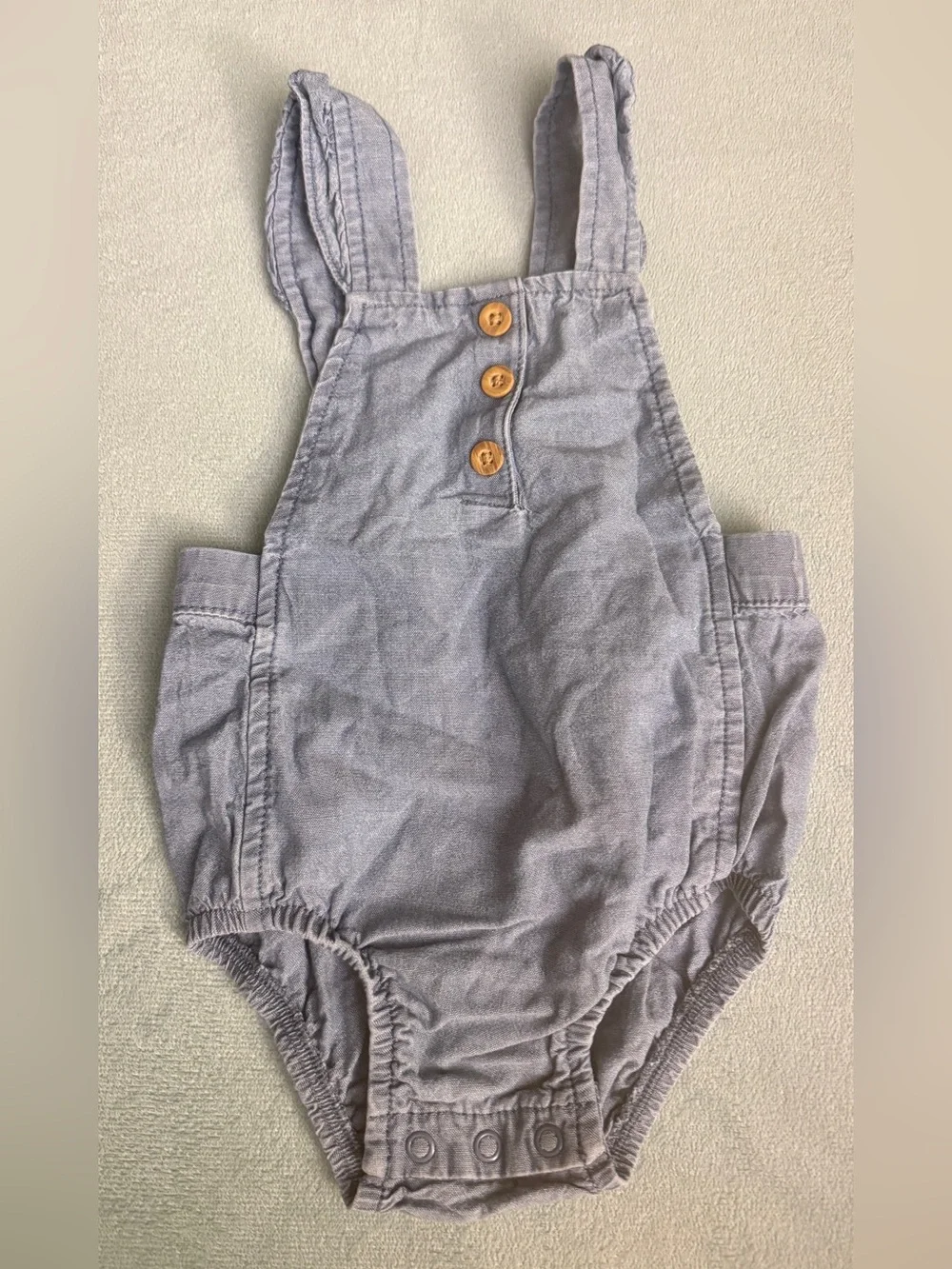 OshKosh B'gosh Red Corduroy Pinafore and Gray Overalls Set